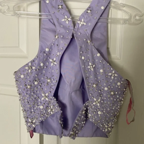 Two Piece Purple Prom Dress Size 8 - Picture 6 of 6